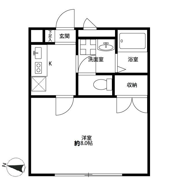 アンプルール ブワ 相模原 203号室 間取り