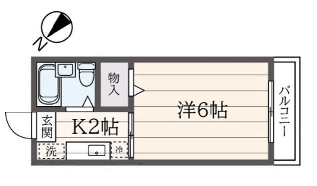 フローラ内田 201号室 間取り