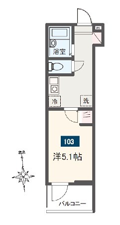 MELDIA清新4丁目 103号室 間取り