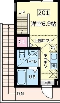 クラージュ橋本 201号室 間取り