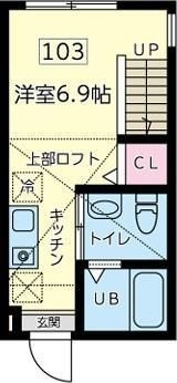 クラージュ橋本 103号室 間取り