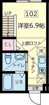 クラージュ橋本 102号室 間取り