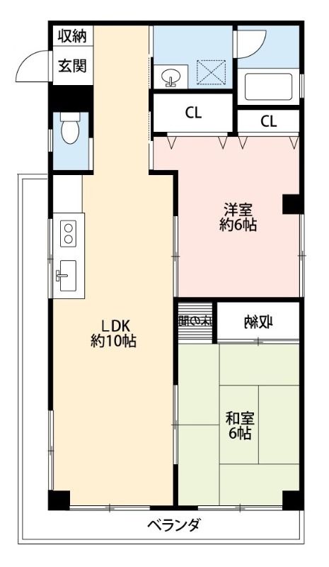 プラザ矢部 203号室 間取り
