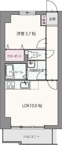コロッサル六地蔵 506号室 間取り