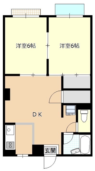 キンガハイツ橋本 201号室 間取り