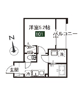 メルディア相模原氷川町 101号室 間取り