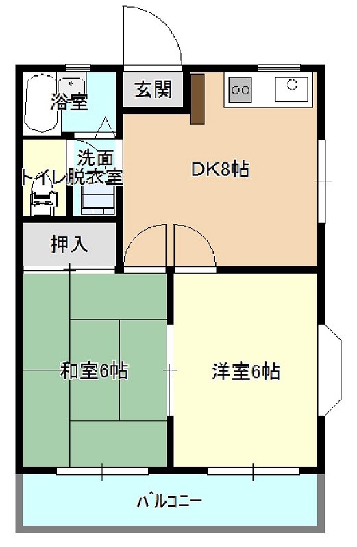 ハイツキヨシ２ 201号室 間取り