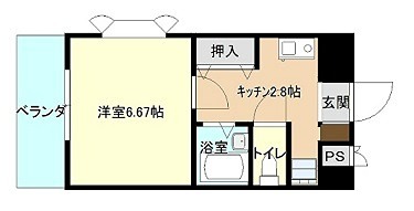 ホワイトパレス万年青 406号室 間取り