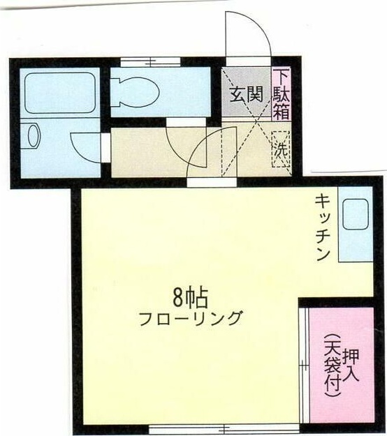 武蔵絵夢 202号室 間取り