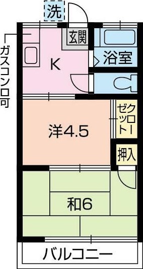 ハイム若葉 202号室 間取り