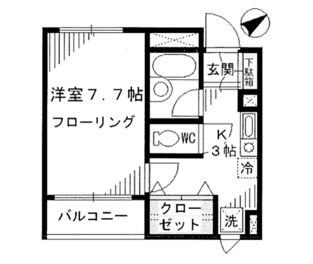 ＰＡＬＡＺＺＯ　ＤＩ　ＳＡＧＡＭＩＨＡＲＡ 202号室 間取り