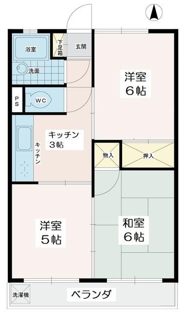 サンハイツ多摩 301号室 間取り