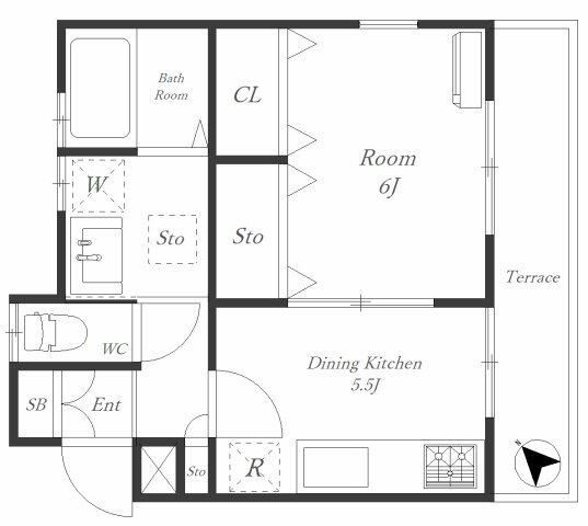 アムザック上溝 103号室 間取り
