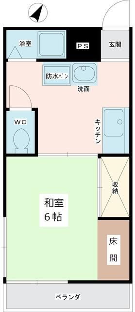 若葉ハイツ 201号室 間取り