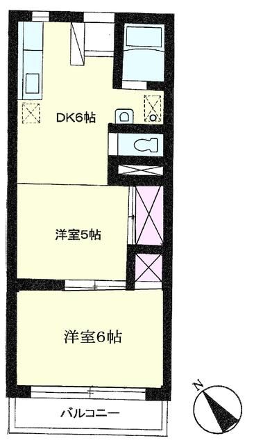 メゾン多摩 102号室 間取り