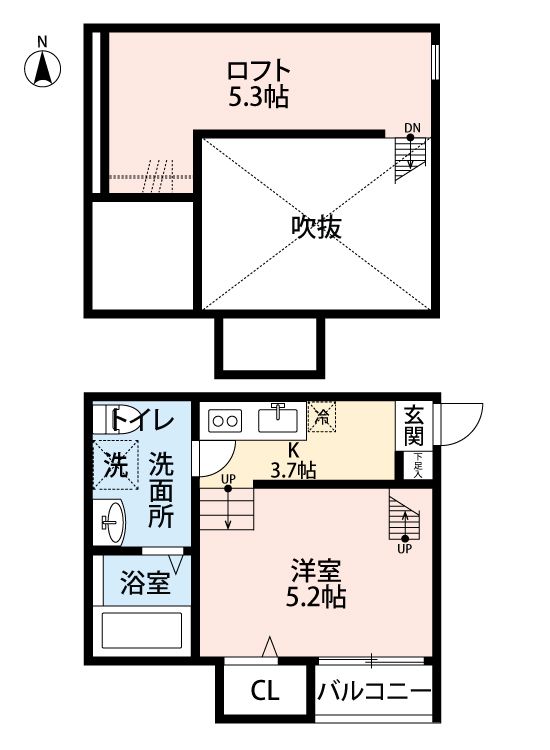 古淵メルカード 103号室 間取り