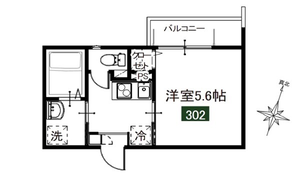 MELDIA堀之内3丁目 302号室 間取り
