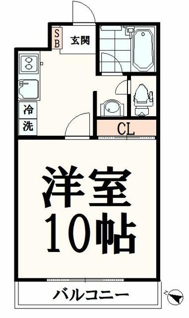 グリューネバルト 103号室 間取り
