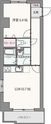 コロッサル六地蔵 408号室 間取り