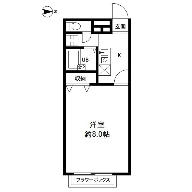 アムール YUGI 205号室 間取り