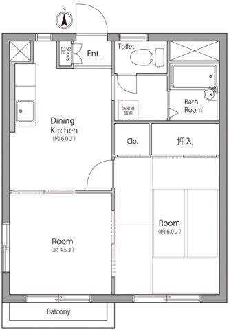 リンナイハイツ 201号室 間取り