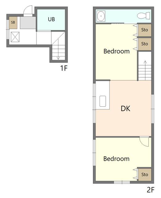 旭町アパート 2号室 間取り