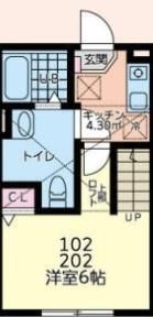 ブルーバレー 103号室 間取り