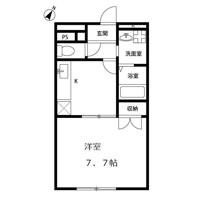 アムール 琴Ⅱ 206号室 間取り