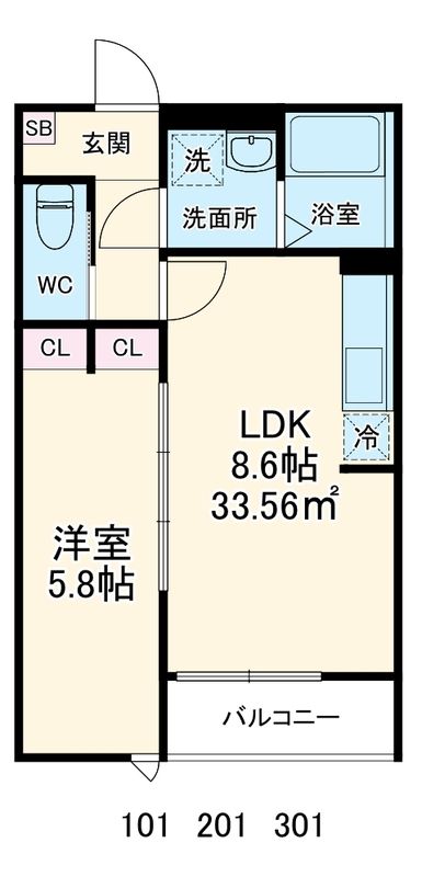 GRADUS上溝 201号室 間取り