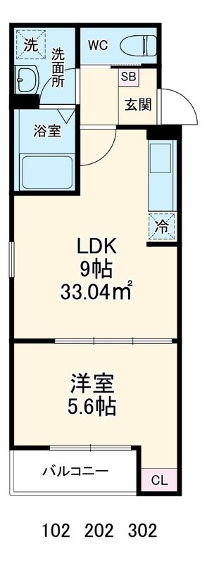 GRADUS上溝 302号室 間取り
