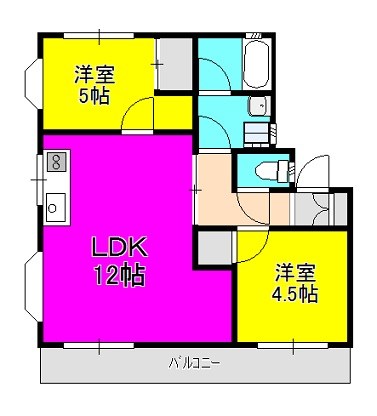 メイプルハイツ A201号室 間取り