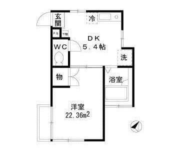 エクセル木曽 103号室 間取り