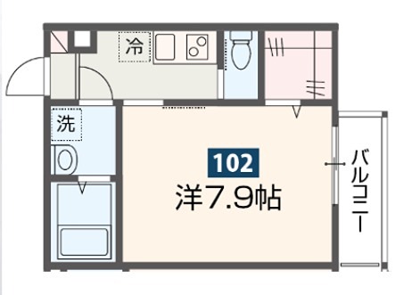 MELDIA原当麻Ⅱ 102号室 間取り