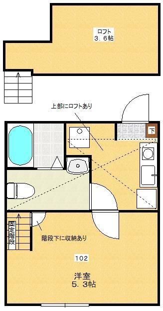 スターウッド共和 102号室 間取り