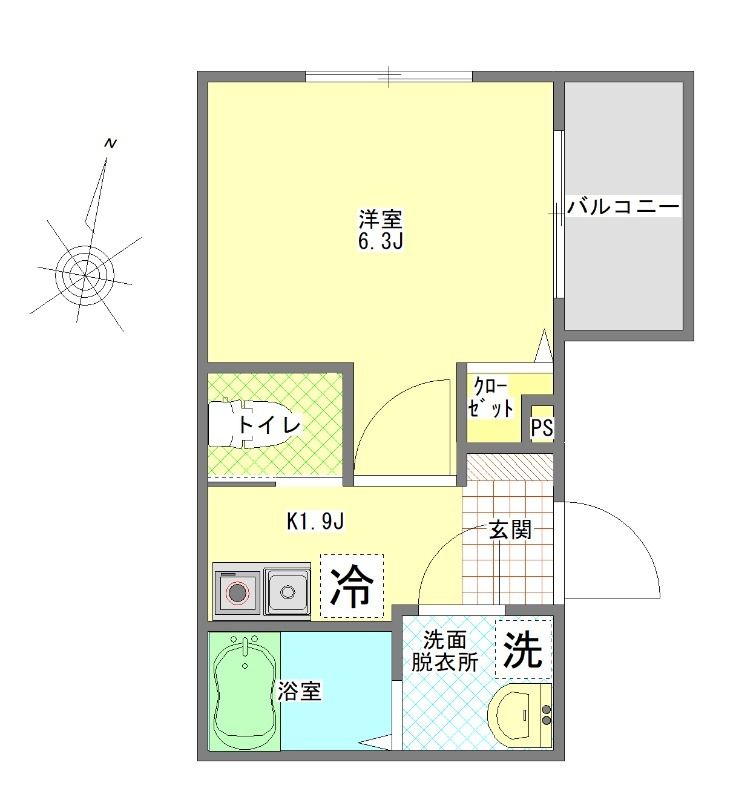 MELDIA相武台下 301号室 間取り