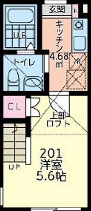 パインフィールド大塚 201号室 間取り