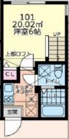 ル・クレージュ 101号室 間取り