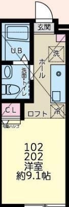 サニーベール陽光台 202号室 間取り