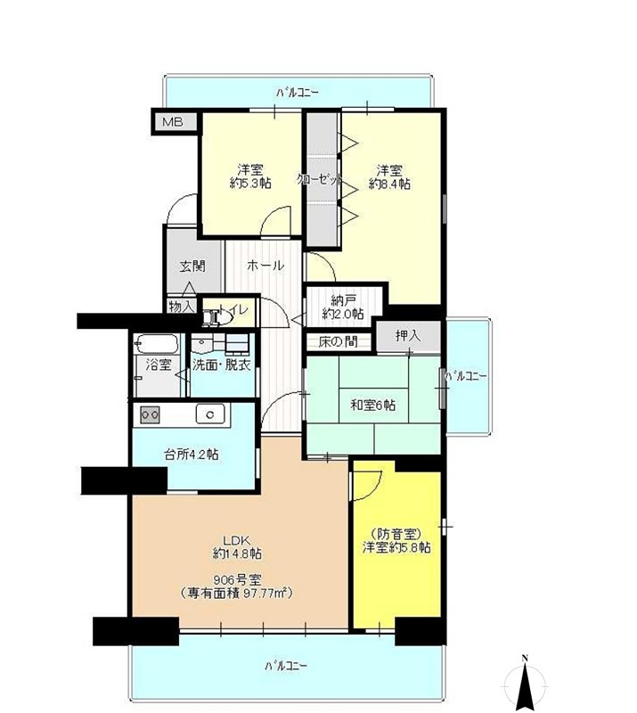 シーアイハイツ町田Ｇ棟 906号室 間取り