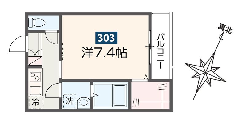 MELDIA原当麻Ⅱ 303号室 間取り