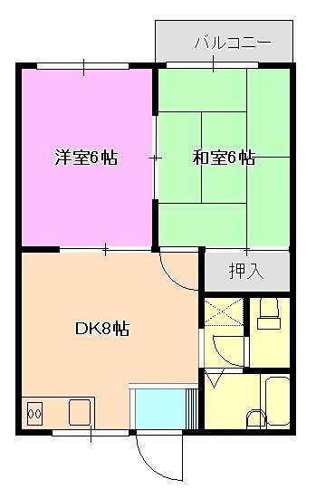 サンハイツ宮下  102号室 間取り