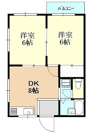サンハイツ宮下  102号室 間取り