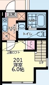 メゾンプレリオ 201号室 間取り