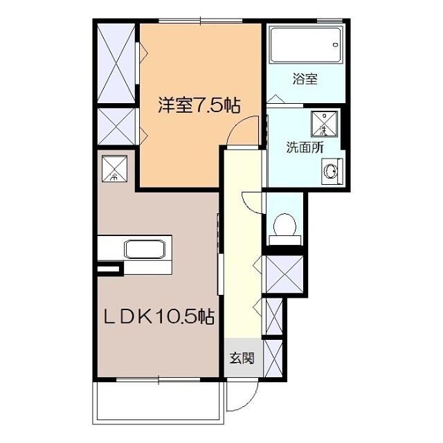 グランドソレーユ 101号室 間取り