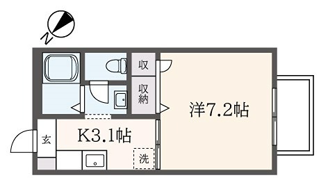 シャルマン　B  107号室 間取り