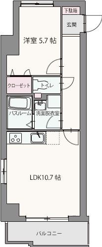 コロッサル六地蔵 108号室 間取り