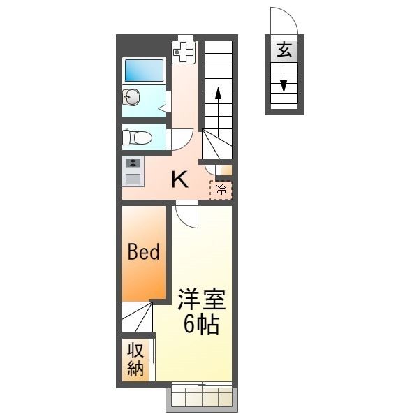 サニーウェル 201号室 間取り