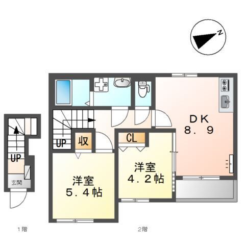 ラ・ペ 202号室 間取り