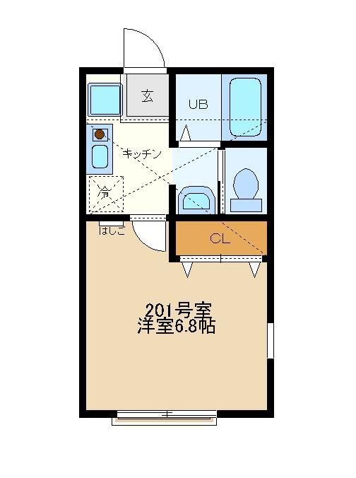 リヴェール 201号室 間取り