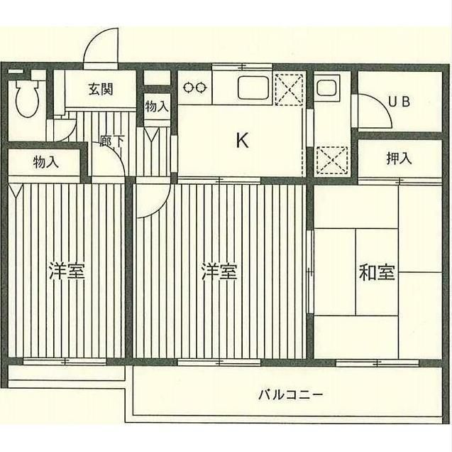 サンライズ相模原 103号室 間取り